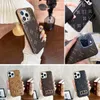 Designer telefoonhoesje voor iPhone 15 14 Pro Max Leather, Luxury iPhone Case 15 14 Plus 13 12 Pro For Women Men Men Shockproof Cover Ultra Slim Classic Case Good Grip