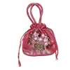 Ny handbroderad sidenhandväska Kvinnor Etnisk stilkopplingar Bucket Bag Mini Fi Summer Purse DrawString Phe Handbag M1GN#