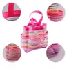 Faltbarer Strand Spielzeugbeutel gestreifter Aufbewahrungsbeutel Tasche Mesh Bags Reisen Organisator Sundies Net Draw String Rucksack s