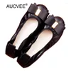 Buty swobodne marka Aucvee kobiety płaskie oryginalne skórzane baleriny dla kobiety mokasy mokasyn