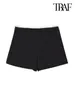 Dames shorts -Women's patchwork geplooide rokken halverwege taille met trekstrings zijkant zipper vrouwelijke skort mode