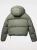 Frauen in Down Cotton gepolsterte Schneeparka Winterhaube warmes, gummierte Pufferjacke Windbreaker Übergroße Outwear Female Reißverschluss Langer Mantel