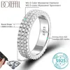 Eheringe Doteffil D Farbe VVS1 2.16CT Full Moissanit Diamond Ring 925 Sterling Sliver for Woman Man Hochzeit Engagement Schmuck 240419