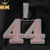 Halsketten Der Bling King Custom Fettbuchstaben Name Anhänger 2 Farben Plattierte Halskette Mikro gepflastert 5A Kubikzirkonias Kette HipHop Schmuck Schmuck