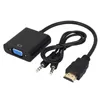 2024 1080P Hdmi-Compatible Male To VGA Female Video Cable Converter with 3.5mm Audio Adapter EW5 Black Color Durable Useful TVfor 1080P video cable