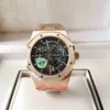 APS Super Quality Mens Watch Cal.3132 Movement 41mm 15407 Skeleton rostfritt rosguld transparent mekanisk automatisk man klockor män armbandsur