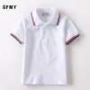 Polos Kids Boys Lapel Short Sleeved White Tshirt Tops Boys Summer Cotton Children Polo Clothing for Boys Blouses et Chemises