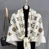 New Warm Versatile Thin Large Kerchief Light Luxury Elegant Soft Skin-Friendly Air-Conditioned Room Shawl Outer Match Cloaks