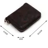 Wallets Leacool Genuine Leather Men Short Wallet Women Cowhide Zipper Purse Wallets Credit Card Holder Pocket Money Bag