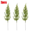 Decorative Flowers 1/10pcs Christmas Artificial Pine Tree Branches Simulated Needle Green Plant For DIY Xmas Wreath Gift Box Decors Supplies