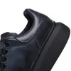 Casual Shoes Classic Herren-Kalb Leder Unisex handgefertigte Plattform-Ladungsanwälte Cowide Step-In Business Freizeit übergroße Frauen