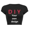 Diy Your Own Design Women Cropped Top Harajuku Baby Tee Y2k Clothes Custom Persional T Shirt Female Aesthetic Graphic Tee 240408