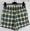 High -end Buurberlyes -kostuums voor vrouwelijke mannen nieuwe groene plaid elastische taille casual shorts zomer dames luxe senior merk casual zomer designer shorts