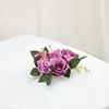 Dekorativa blommor 20 cm Vacker Rose Peony Artificial Silk Wreath For Candlestick Bouquet Home Christmas Party Wedding Dining Table Decor