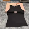 Дизайнер -танковые жилеты Tops Tops Женская футболка женщина новая модная алмазная буква упрощенная универсальная стройная одежда спортивная йога