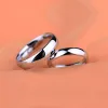 Band S925 Stamped White Gold Color Tibetan Silver Ring Simple 4mm Stanless Steel Rings for Men Women Par Gift Smycken Tillbehör
