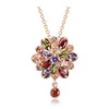 Łańcuchy luksusowy moda kryształowy naszyjnik kwiatowy kolorowy estetyczny wisiorek cyrkon romantyczna piękna biżuteria dla kobiet dziewczęta