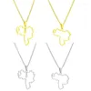 Colliers pendants en acier inoxydable contour Venezuela Collier Hollow aime les bijoux vénézuéliens avec cadeau de chaîne pour femmes hommes