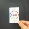 Yeni ÜCRETSİZ Gönderim 2 PCS Özel PVC Akıllı QR Metal Kartvizit Yazımı Programlanabilir NTAG215 Google Business Review NFC Kart