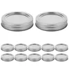 Servis 12 Set mason burk locks förvaring fast cap robust konservering med ringar bred mun