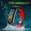 Pulseiras Curvadas Tela colorida Curvada pulseira inteligente Sport Rastreador de fitness Freqüência cardíaca Blood Oxigênio Monitoramento de pressão IP68 Smartband à prova d'água