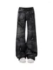 Jeans femminile high street casual clubwear black clubwear coreano moda hiphop pantaloni larghi pantaloni battiti pantaloni di denim grunge gotico grunge estetico