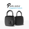 Bolsas Anti -roubo Padlockless sem chave Padlock Identificação biométrica à prova d'água USB recarregável para mochila do gabinete