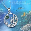 Colares Eudora 925 Sterling Silver Seaweed Ocean Sea Turtle Colar Pingente com pérolas de esmalte verde Jóias finas para mulheres D593