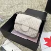 Beyaz Kuzu Dinili Mini Kare Kapitone Elmas Kafes Omuz Çantaları Altın Gümüş Zincir Çantalar Cüzdan Çanta Trendleri Lüks Marka Cüzdanı 17x13cm