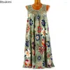 Casual jurken 2024 Dames zomerjurk Lace Design Floral Print Beach Tunic Sundress Losse T -shirt Mini Party Vrouw