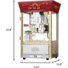 Makers Popcorn Red Movie Theater Style 8 Ounce, Antique Popcorn Machine, Built with Stainless Steel and Tempered Glass Food Zones