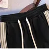 Женские брюки с двумя частями хлопковые сборы для женщин-воротничков для женщин и широкие ноги для женщин большие большие черные полосы сопоставление