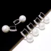 Boucles d'oreilles zoca luxe 925 argent sterling de qualité élégante noire blanche natural shell perles bijoux de bijoux