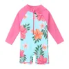 BAOHULU UPF50 Print Baby Girl Swimsuit Long Sleeve Kids Swimwear One Piece Toddler Infant Bathing Suit for Girls Boys Children 240415