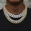 Bijoux pop hip-hop 20 mm Ice Out Collier de chaîne cubain