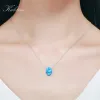 Necklaces Kaletine 925 Sterling Silver Necklace Charm Opal Hamsa Hand Of Fatima Genuine Choker Pendant For Woman Jewelry KLTN015