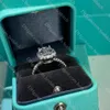 Luxus Ehering Hochwertige Damen -Diamantring Klassiker Designer 925 Silberringe für Frauen Damen Jubiläum Juwely Geschenk mit Schachtel