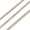 Colliers Brass CZ 1 Row Tennis Chain 3 mm 4 mm 5 mm Femmes Bling Jewelry for Men Party Gift BC019