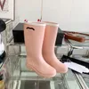 Diseñador Botas de lluvia de lujo Botas de invierno Caballero para mujeres Botas largas de la rodilla de las mujeres Botas de goma de la plataforma de goma rodilla