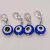 Bracelets 50pcs / lot Blue Evil Eye Charm Colorful Evil Eye 10 mm Perles enrôlent avec un fermoir fermoir Fit Charm Bracelets