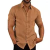 Męskie koszule letnie bawełniane bawełniane lniane dla mężczyzn Bluzki z krótkim rękawem