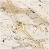 Pendant Necklaces Heart Shaped Key S925 Sterling Sier Elegant Charm High Quality Jewelry Gifts For Women G230202 Drop Delivery Dhoy2