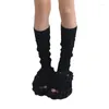 Women Socken Twist Strick Stiefel Manschetten Fußabdeckung Feste Süßigkeiten Farbe dehnbar