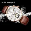 Kits Kinyed Skeleton Tourbillon Watch Mechanical Watch Men Classic Classic Rose Gold couro de ouro mecânica Rellow Relloj Hombre 2020