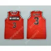 Custom Gina Waters-Payne 3 Martin Red Basketball Jersey All Stitted Taille S M L XL XXL 3XL 4XL 5XL 6XL TOP DIBILITÉ