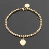 Brand Titanium Steel T Ball Strand Bracelet Women's Fashion Charm Single Heart Bracelet High Quality Designer Jewelry 2024422