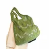 Shopper a maglia verde Shopper Spectile per perline per donne 2024 Spring Designer FI Soft Big Borse Trend Borse B6F2#