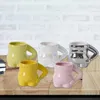 Tazze in porcellana tazza di caffè portatile grazioso cartone animato tè al latte riutilizzabile bevuta decorativa per la casa