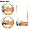 Spersonalizowany akrylowy Naszyjnik Bambus Bambus Cartoony Rainbow Biżuter
