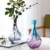 Vases Glass Creative Rich Simplicity Bamboo Lily Striped Vase Vase Home Living Room Flower Arrangement de bureau 17 cm Ornements de bureau
